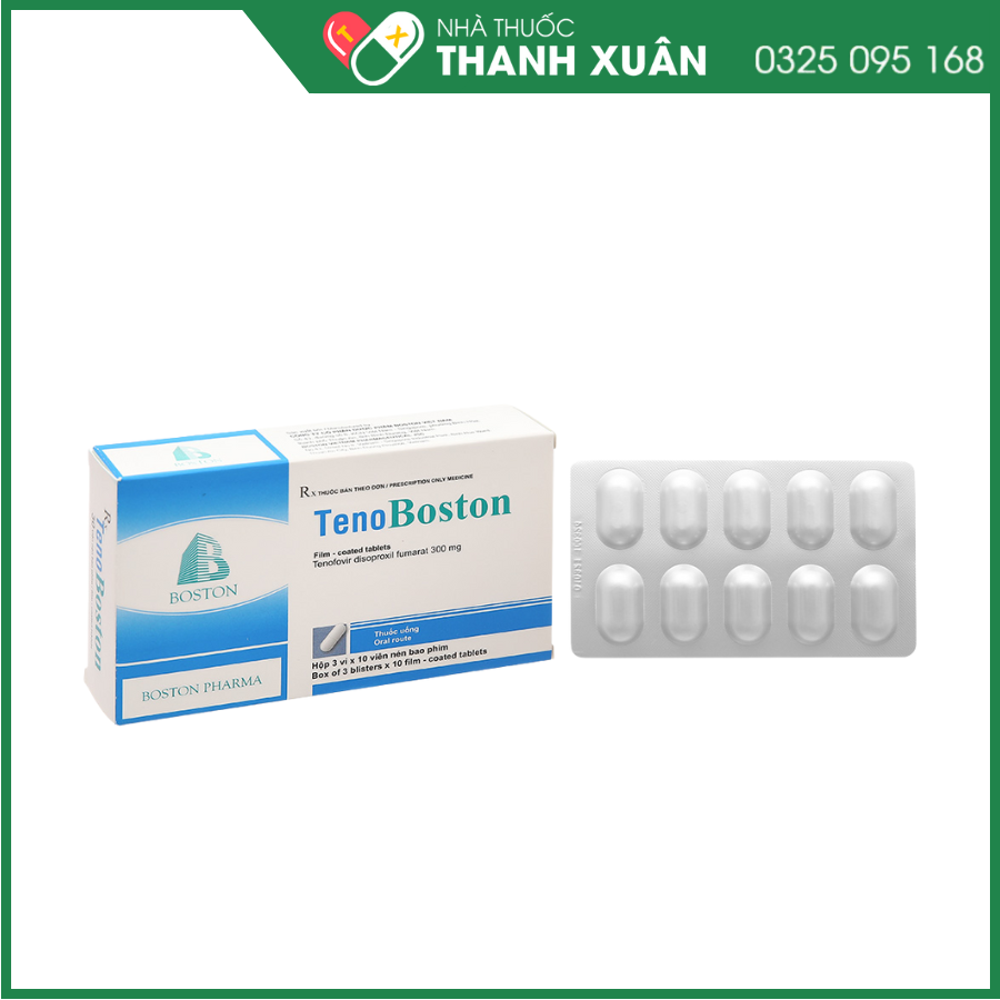 TenoBoston 300mg trị nhiễm HlV-týp 1, viêm gan B